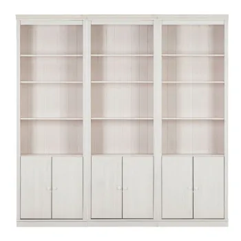 Biblioteca alba din lemn de pin 222x223 cm Anita - Storaa imagine