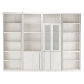 Biblioteca alba din lemn de pin 370x223 cm Anita - Storaa imagine