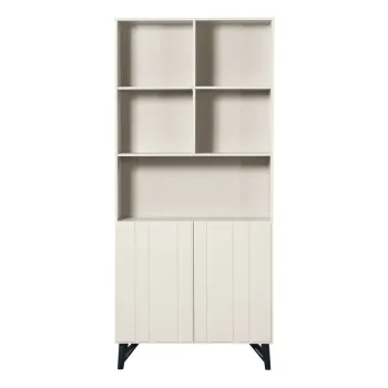 Biblioteca crem din lemn de pin 90x200 cm Miller - WOOOD imagine