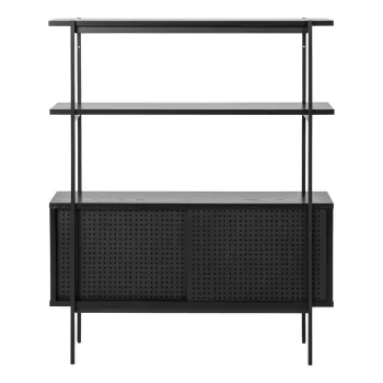 Biblioteca cu usa glisanta Actona Angus, negru imagine