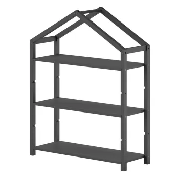 Biblioteca de copii gri antracit din lemn de pin 111x141x40 cm Dallas - Vipack imagine