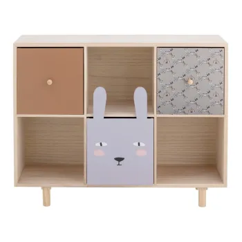 Biblioteca de copii in culoare naturala din lemn de paulownia 55x89,5 cm Calle - Bloomingville Mini imagine