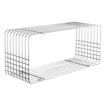 Biblioteca de perete argintiu-lucios din metal 70x30 cm Wire - Mette Ditmer Denmark imagine