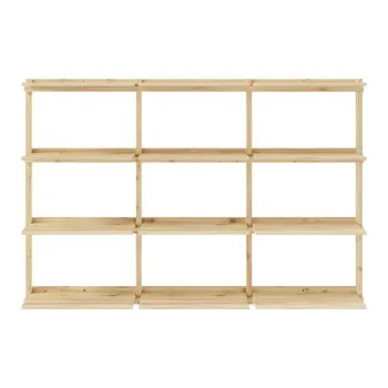 Biblioteca de perete in culoare naturala din lemn de pin 192x127 cm Groove - Karup Design imagine