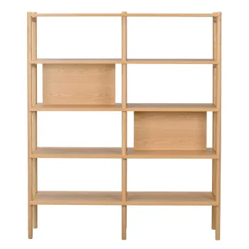 Biblioteca din furnir de stejar Rowico Holton imagine