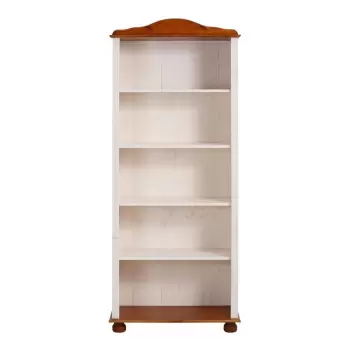 Biblioteca din lemn de pin Storaa Ella, alb-maro imagine