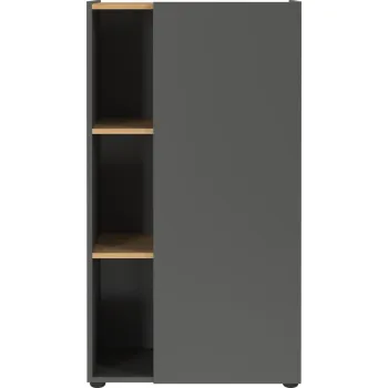 Biblioteca gri antracit cu aspect de lemn de stejar 61x110x34 cm Adrano - Germania imagine