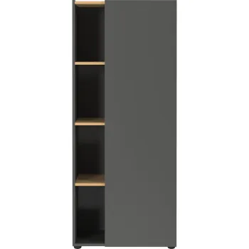 Biblioteca gri antracit cu aspect de lemn de stejar 61x145x34 cm Adrano - Germania imagine