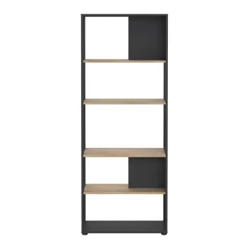 Biblioteca gri antracit/cu aspect de lemn de stejar 80x205 cm Sign - Tvilum imagine