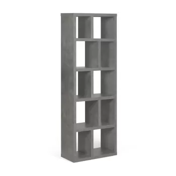 Biblioteca gri cu aspect de beton Berlin TemaHome, inaltime 198 cm imagine