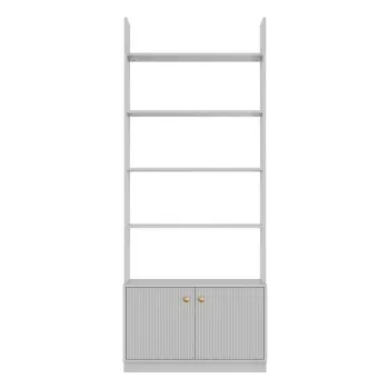 Biblioteca gri deschis din lemn de pin 80x200 cm Madu - WOOOD imagine