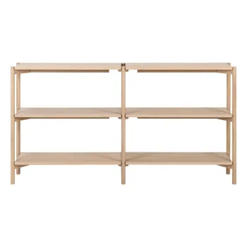 Biblioteca in culoare naturala cu aspect de lemn de stejar 169x88 cm Braidwood - Actona imagine