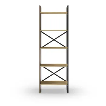 Biblioteca in culoare naturala cu aspect de lemn de stejar 58x175 cm Ara - Marckeric imagine