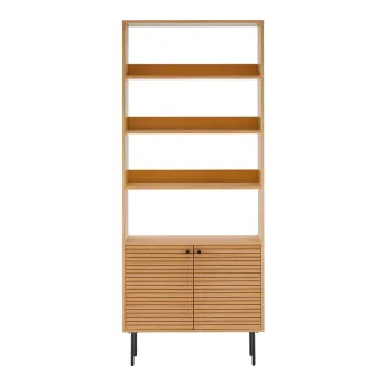 Biblioteca in culoare naturala cu aspect de lemn de stejar 80x200 cm Kyoto - House Nordic imagine