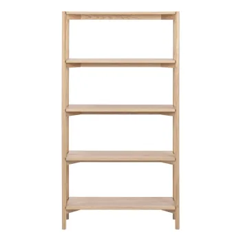 Biblioteca in culoare naturala cu aspect de lemn de stejar 86x160x30 cm Braidwood - Actona imagine