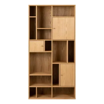 Biblioteca in culoare naturala cu aspect de lemn de stejar 90x180 cm Rangoon - Actona imagine