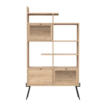 Biblioteca in culoare naturala cu aspect de lemn de stejar 95x170 cm Ecrin - Marckeric imagine