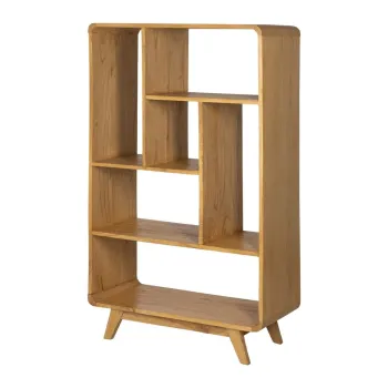 Biblioteca in culoare naturala din lemn de mindi 90x150x40 cm Lysa - Ixia imagine