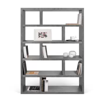 Biblioteca in decor de beton TemaHome Dublin, inaltime 173 cm, gri imagine