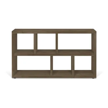 Biblioteca maro cu aspect de lemn de nuc 150x83 cm Berlin - TemaHome imagine