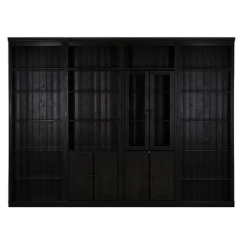 Biblioteca maro din lemn de pin 370x223 cm Anita - Storaa imagine