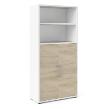 Biblioteca modulara alba/cu aspect de lemn de stejar 89x189 cm Prima - Tvilum imagine