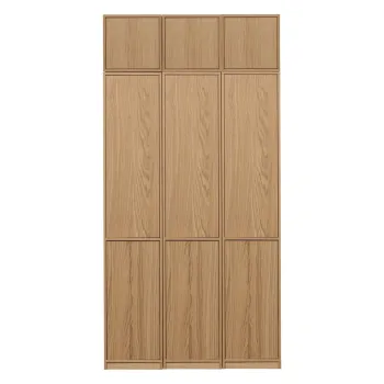 Biblioteca modulara in culoare naturala cu aspect de lemn de stejar 120x243 cm Modulair - vtwonen imagine