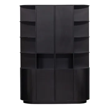 Biblioteca modulara neagra din lemn masiv de pin 156x210 cm Finca - WOOOD imagine