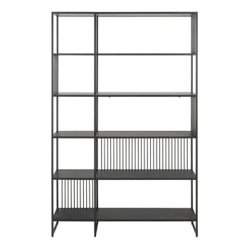 Biblioteca neagra 120x185x35 cm Strington - Actona imagine