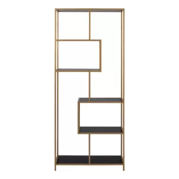 Biblioteca neagra/aurie 77x185 cm Seaford - Actona imagine