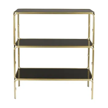 Biblioteca neagra/aurie din metal 80x89x35 cm Liah - White Label imagine