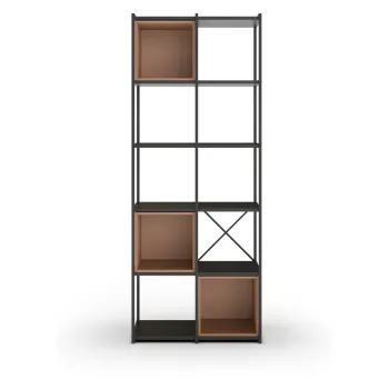 Biblioteca neagra/caramizie 71x179 cm Anya - Marckeric imagine