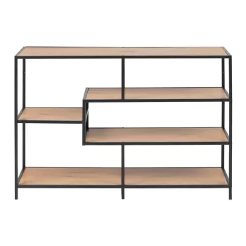 Biblioteca neagra/cu aspect de lemn de stejar 114x78 cm Seaford - Actona imagine