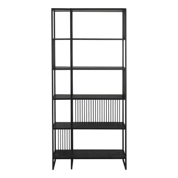 Biblioteca neagra cu aspect de piatra 85x185 cm Strington - Actona imagine