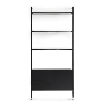 Biblioteca neagra cu aspect de stejar 94x210 cm Edge by Hammel - Hammel Furniture imagine