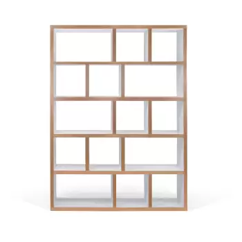 Biblioteca TemaHome Berlin, inaltime 198 cm, cu aspect de lemn imagine