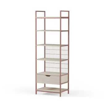 Biblioteca teracota din otel 60x179,5x40 cm Amara - Marckeric imagine