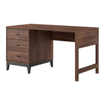 Birou cu aspect de lemn de nuc 70x140 cm Ilyas - Vipack imagine