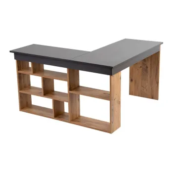 Birou cu aspect de lemn de pin 120x130 cm Vesper aEURKalune Design imagine