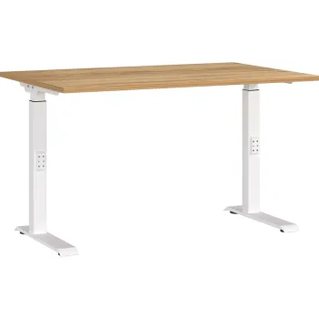 Birou cu blat cu aspect de lemn de stejar cu inaltime ajustabila 80x120 cm Downey - Germania imagine