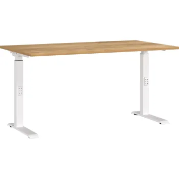 Birou cu blat cu aspect de lemn de stejar cu inaltime ajustabila 80x140 cm Downey - Germania imagine