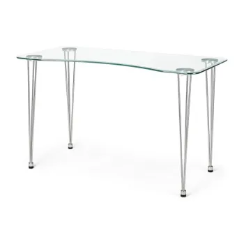Birou cu blat din sticla 60x120 cm Rondo - Bizzotto imagine