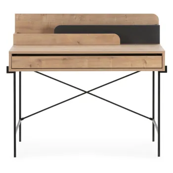 Birou de tip secretaire din lemn de stejar 60x113 cm Lila - Marckeric imagine