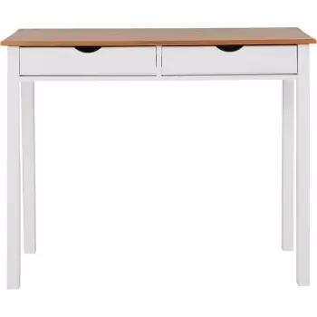 Birou din lemn de pin Storaa Gava, lungime 100 cm, alb - maro imagine