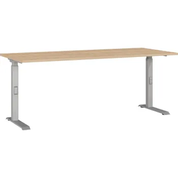 Birou reglabil cu blat cu aspect de lemn de stejar 80x180 cm Downey - Germania imagine