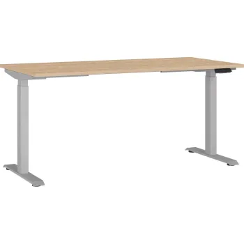 Birou reglabil cu blat cu aspect de lemn de stejar cu inaltime ajustabila electric 80x160 cm Jet - Germania imagine