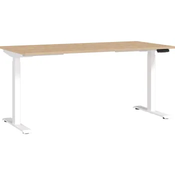 Birou reglabil cu blat cu aspect de lemn de stejar cu inaltime ajustabila electric 80x160 cm Jet - Germania imagine