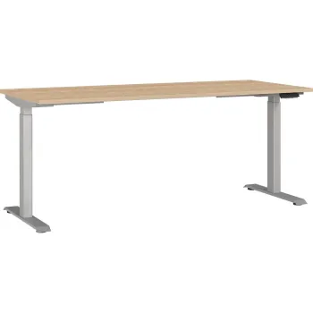 Birou reglabil cu blat cu aspect de lemn de stejar cu inaltime ajustabila electric 80x180 cm Jet - Germania imagine