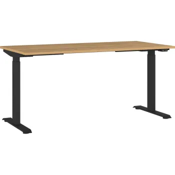 Birou reglabil cu inaltime ajustabila electric cu blat cu aspect de lemn de stejar 80x160 cm Agenda - Germania imagine