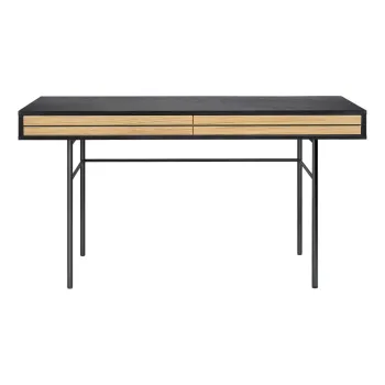 Birou Woodman Stripe, 130 x 60 cm, negru imagine